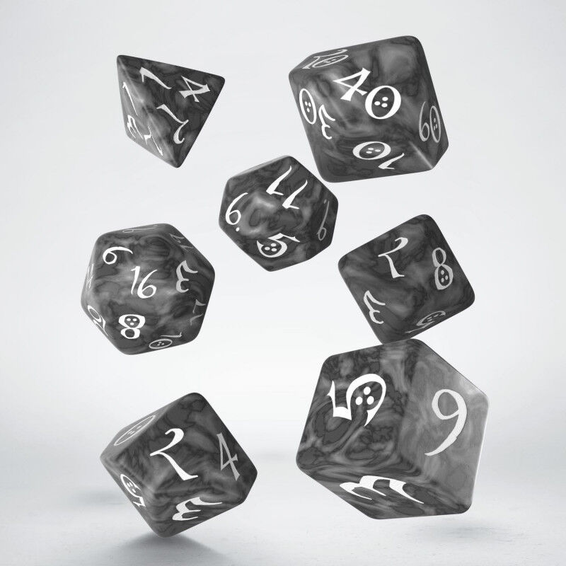 Q Workshop | Smoky & White | Classic RPG Dice Set