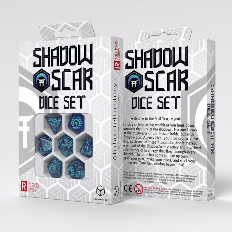 Q Workshop | Blue & Turquoise | Shadow Scar Dice Set