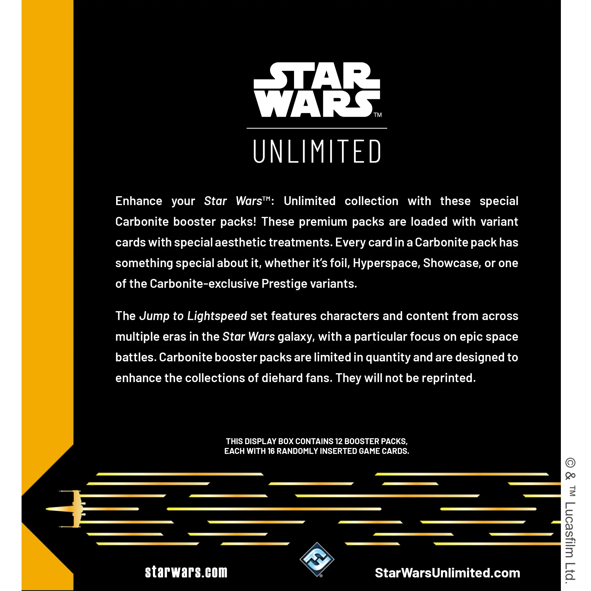 Star Wars Unlimited: Jump to Lightspeed - Carbonite Edition Display (EN)