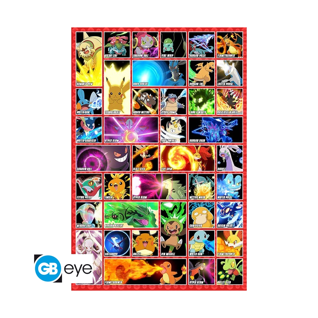 Abysse: Pokémon Maxi-Poster – Pokémon Moves 91,5 x 61cm