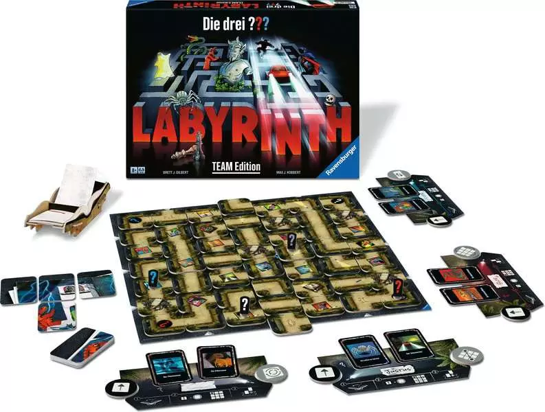 Ravensburger | Die drei ??? Labyrinth Team Edition | Gesellschaftsspiel & Brettspiel