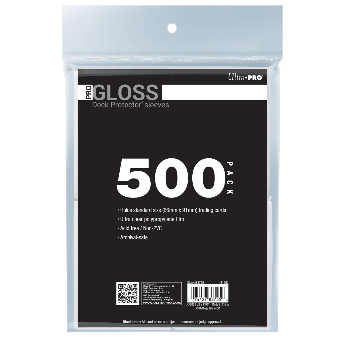 Ultra Pro: PRO-Gloss Standard Deck Protector Sleeves Bundle - 500ct White