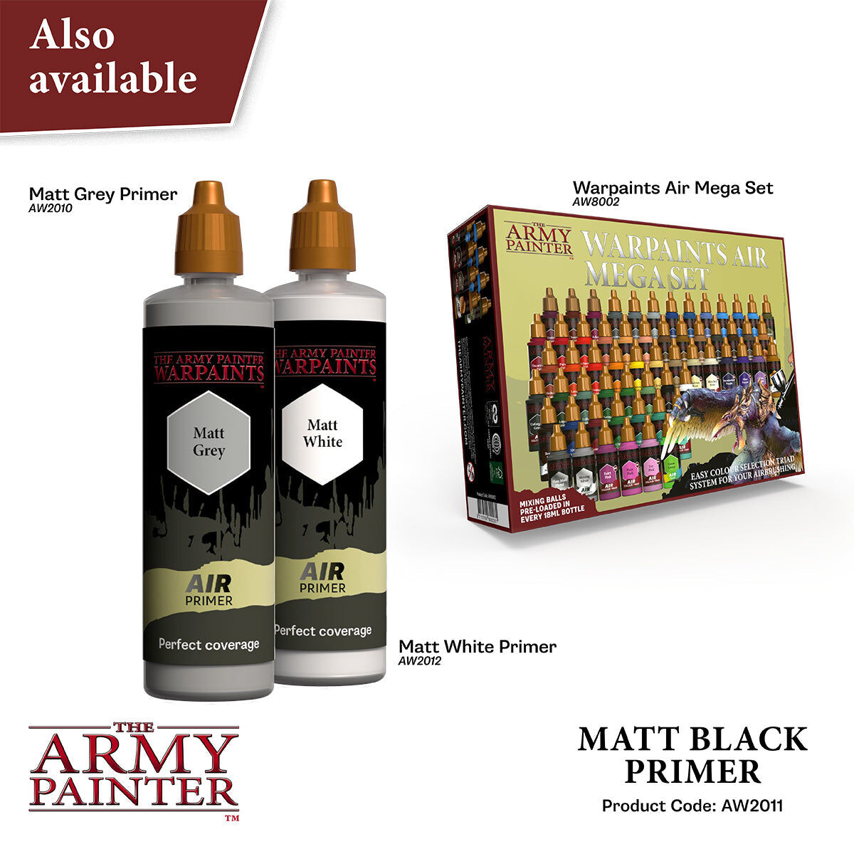 The Army Painter - Matt Black Primer 100ml - Warpaints Air