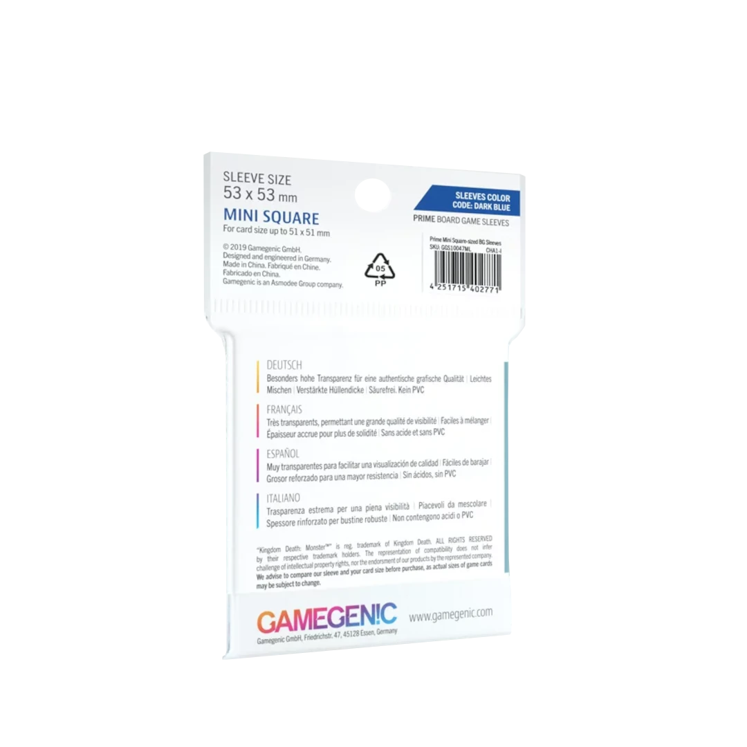 Gamegenic | Prime Board Game Sleeves |Dark Blue 53x53mm (50pc)