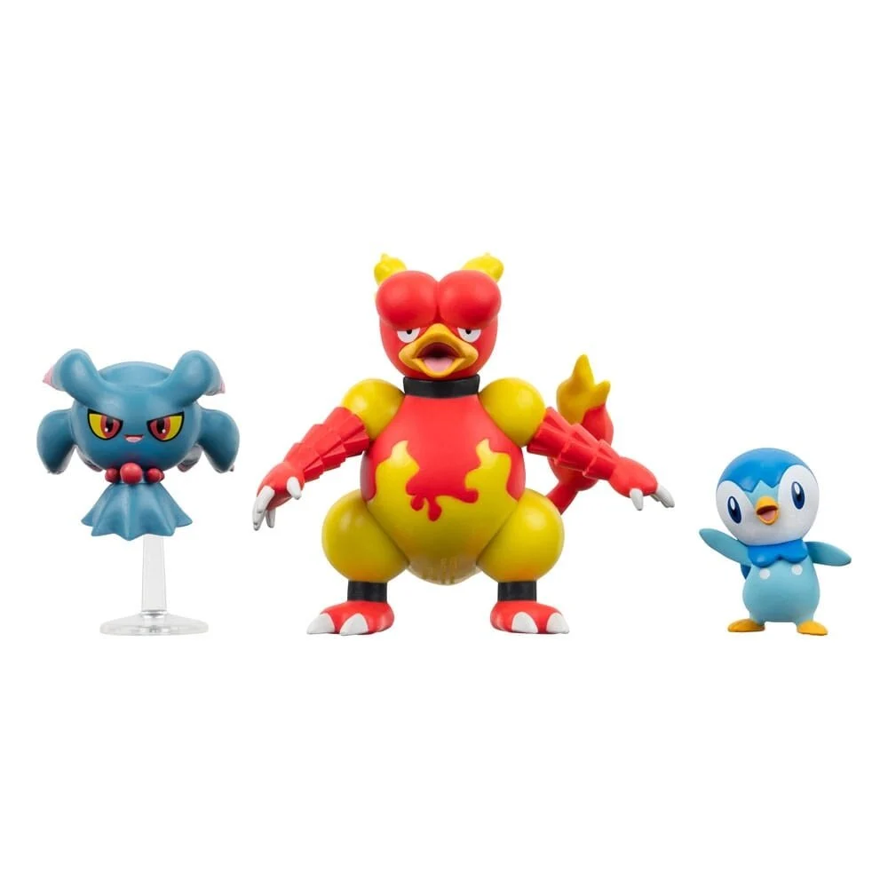 Jazwares: Pokémon Battle Figure Set - Piplup, Misdreavus & Magmar