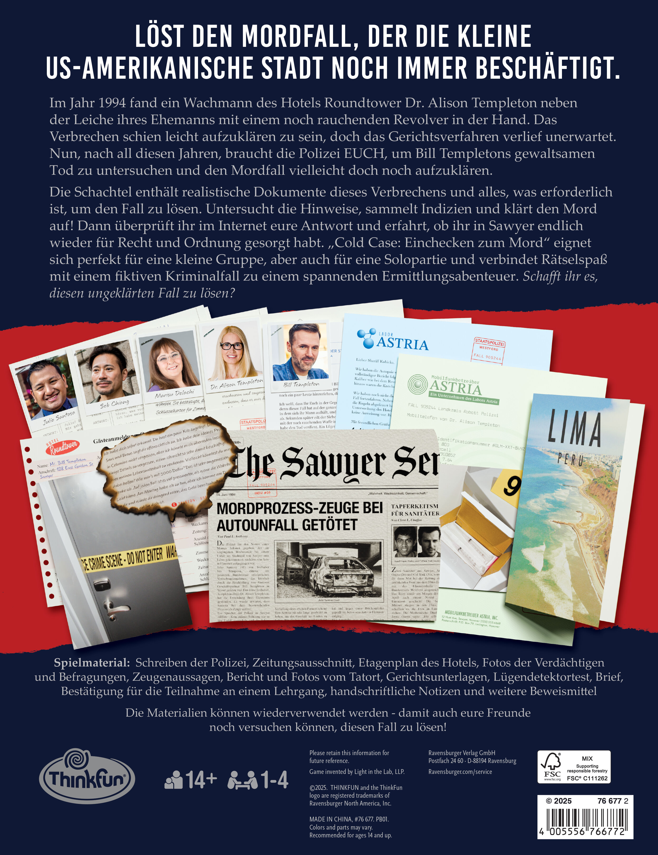 Ravensburger | Cold Case Einchecken zum Mord | Mystery