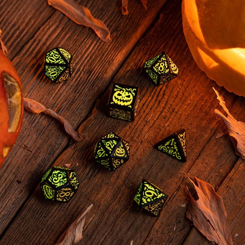Q Workshop | Jack O’Lantern Dice Set | Halloween Pumpkin