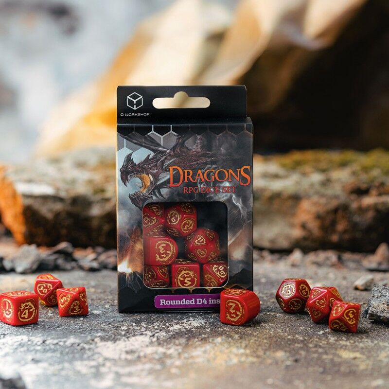 Q Workshop | Ruby | Dragons Modern Dice Set