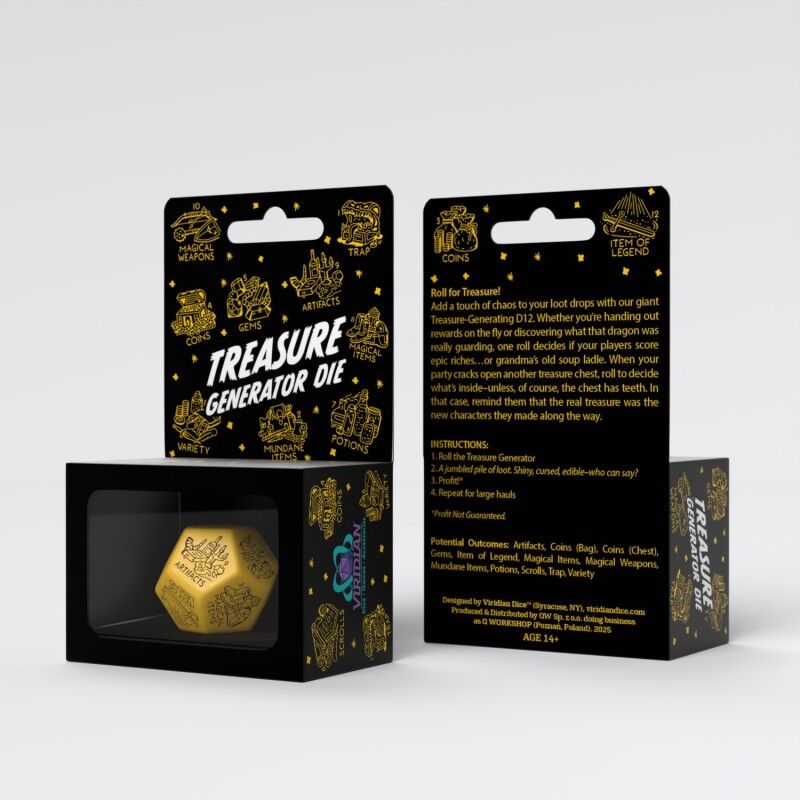 Q Workshop | Yellow & Black | Treasure Generator Die
