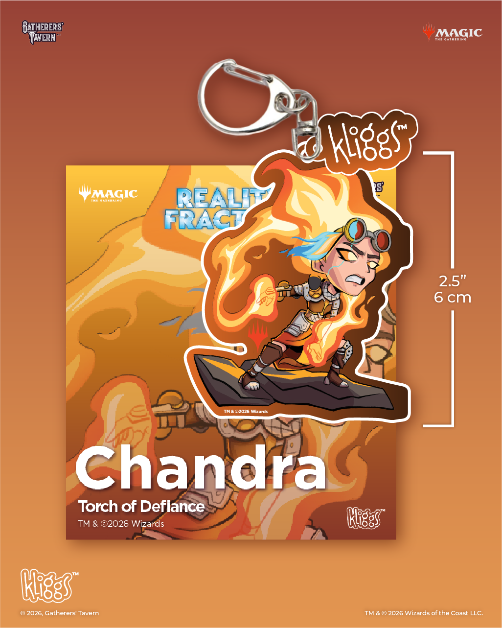 Gatherers' Tavern | Chandra Torch of Defiance Kliggs Reality Fracture Keychain | Magic: The Gathering
