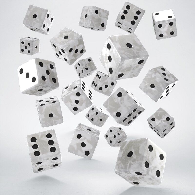 Q Workshop | Pearl & Black | Full Pack of D6s