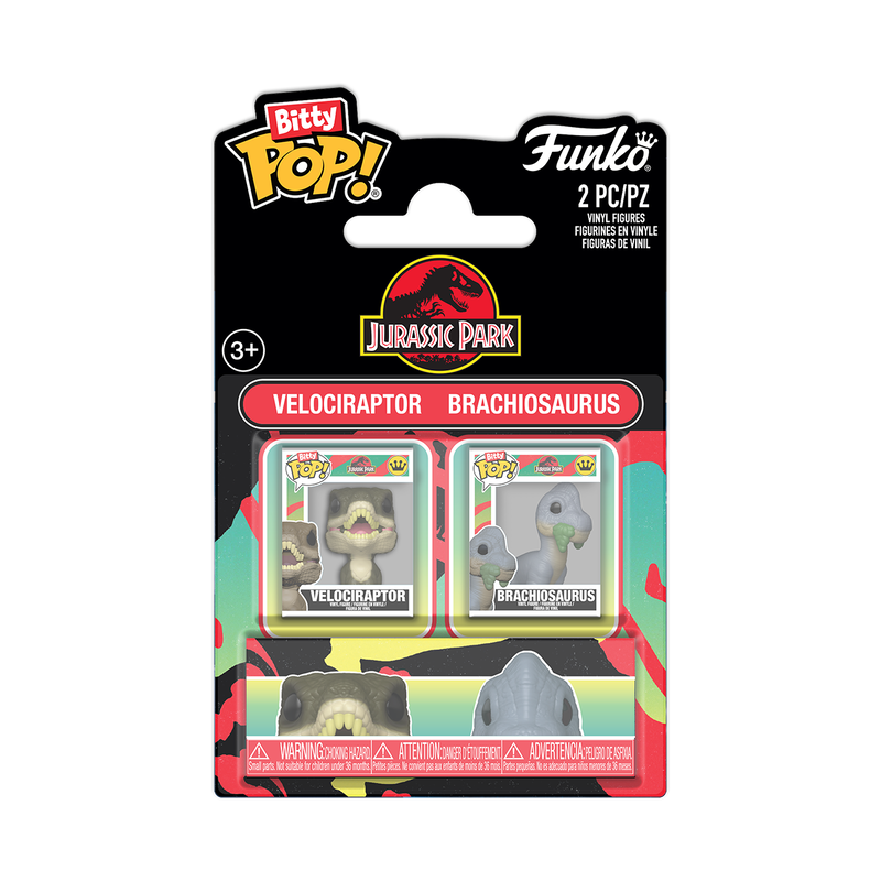 Bitty POP 2 Pack | Velociraptor & Brachiosaurus | Jurassic Park