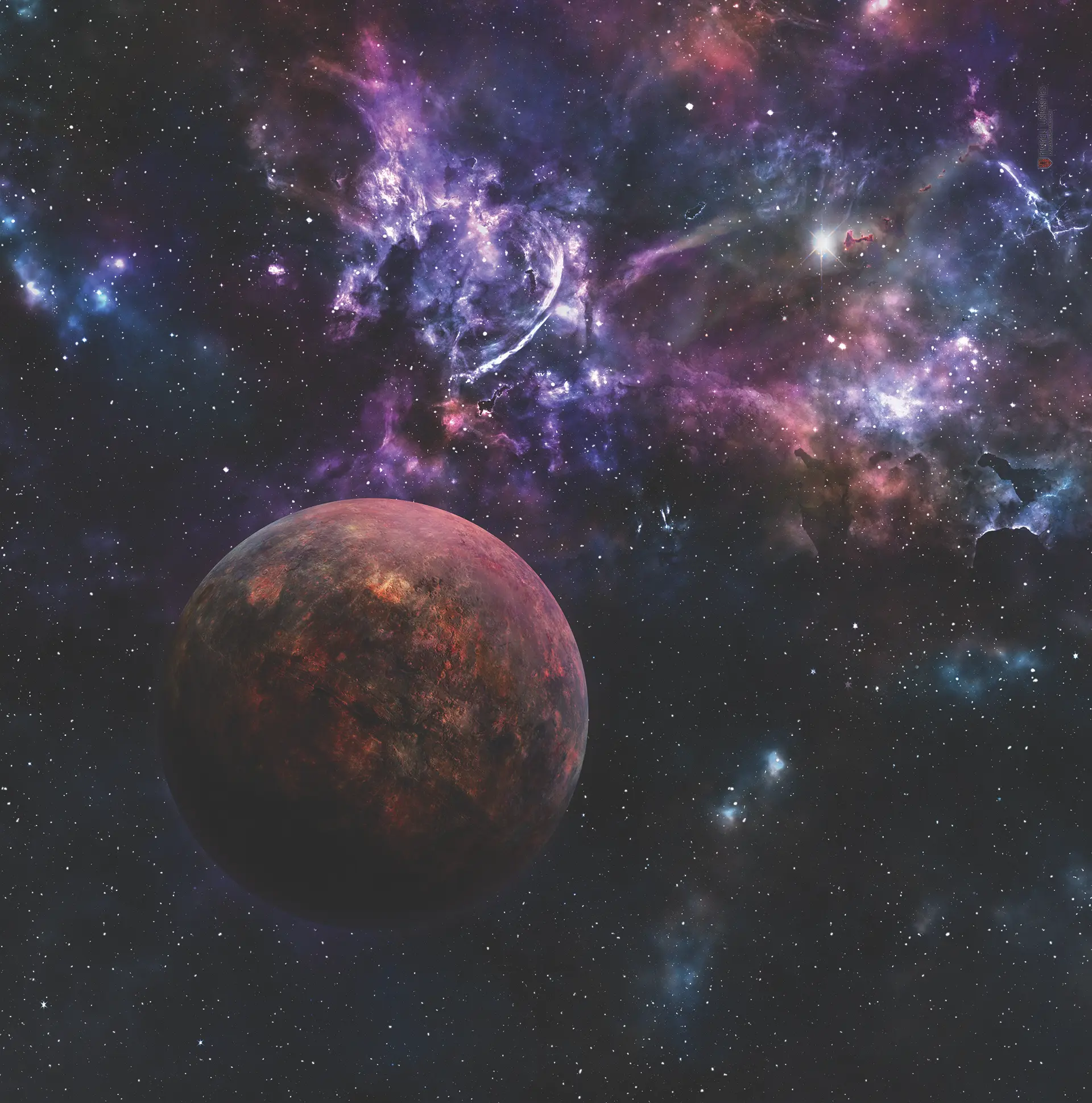 Kraken Wargames | Space Sector 6 B | Tabletop Playmat (91x91cm)