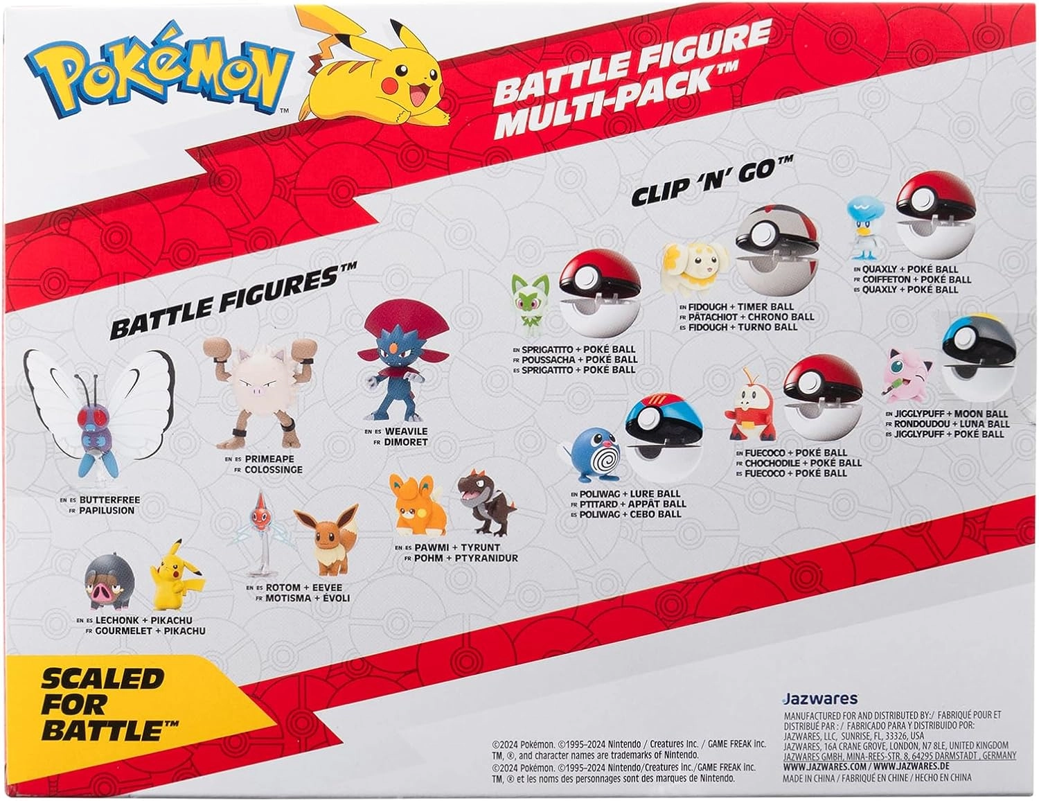 Pokémon | Pikachu, Pii, Riolu, Kleinstein, Amonitas & Kabuto | Battle Figure Multipack (6-Pack)