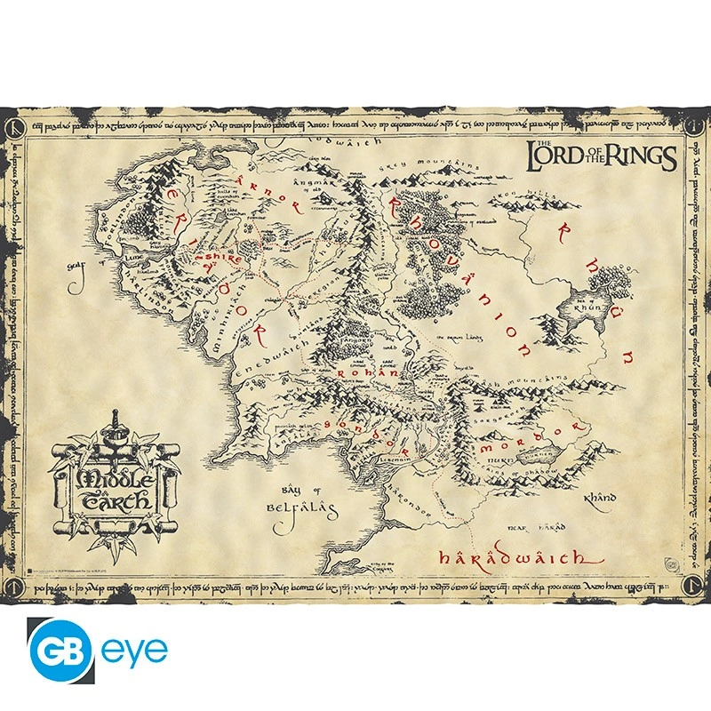 Lord of the Rings | Parchment Poster (66 x 46 cm) Middle Earth | Poster