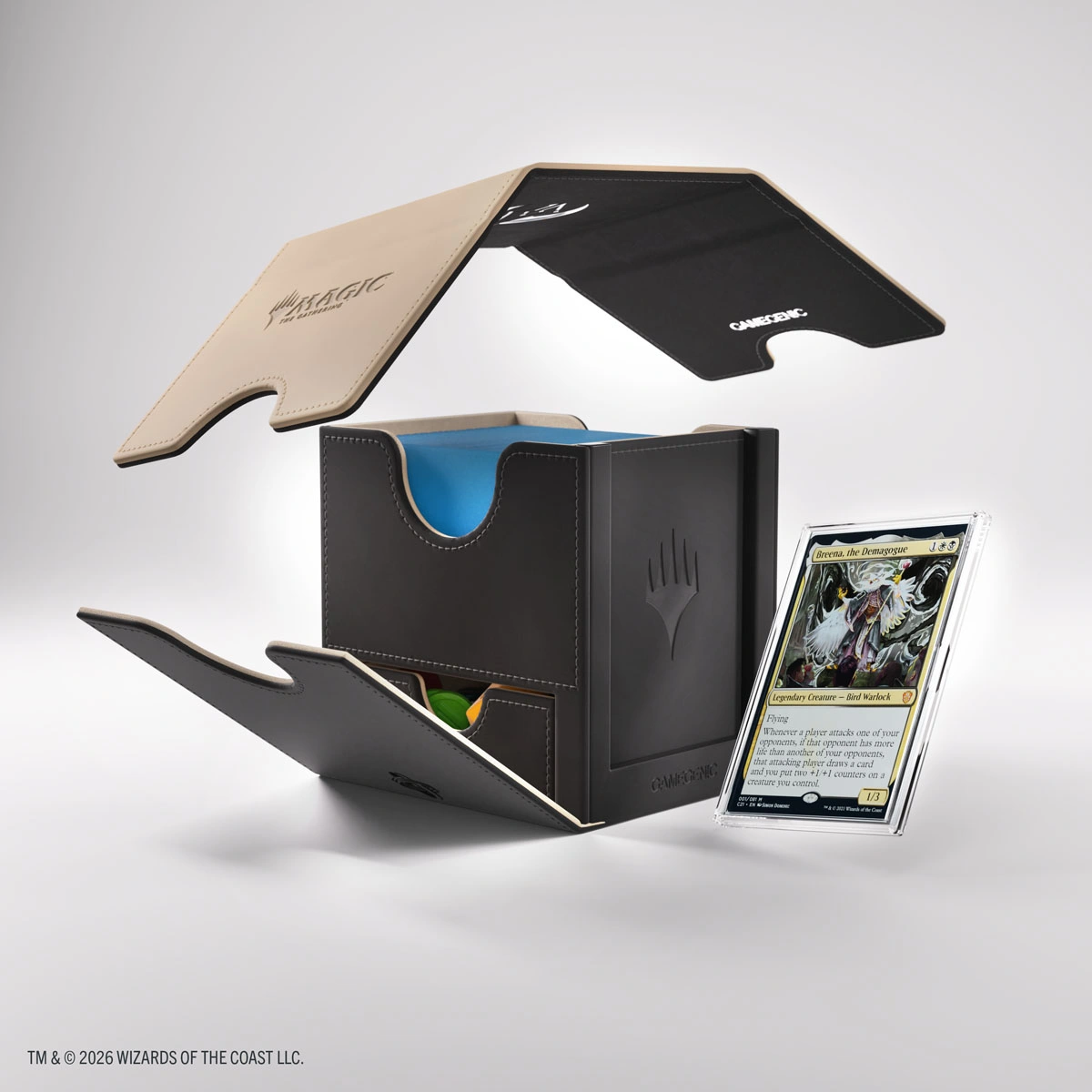 Gamegenic | Secrets of Strixhaven - Schwarz/Beige | Deckbox Sidekick Plus100+ XL