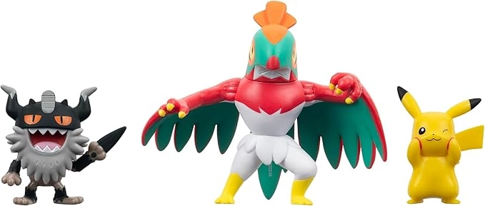 Jazwares: Pokémon Battle Figure Set - Pikachu, Perrserker & Hawlucha