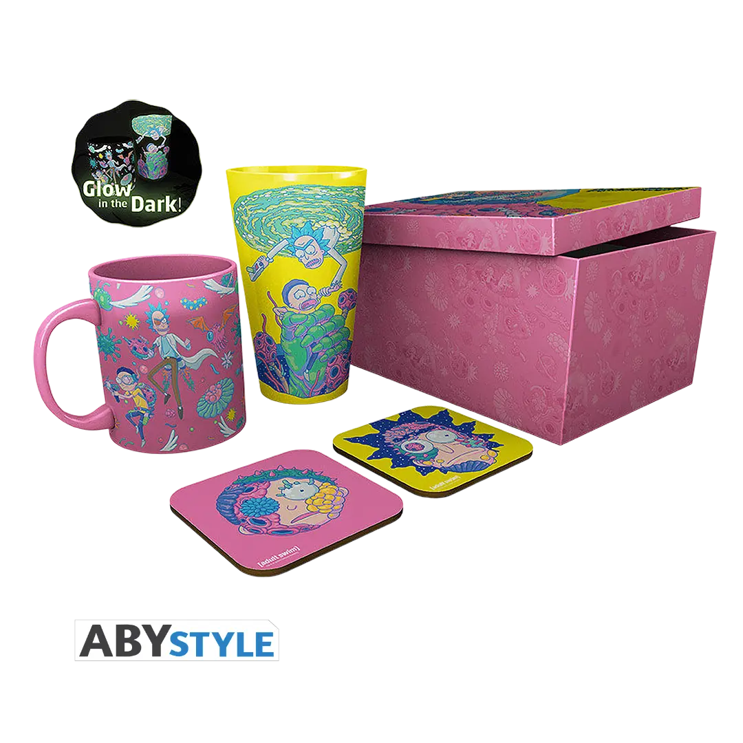 Rick and Morty - Pck Glass XXL + Mug + 2 Coasters