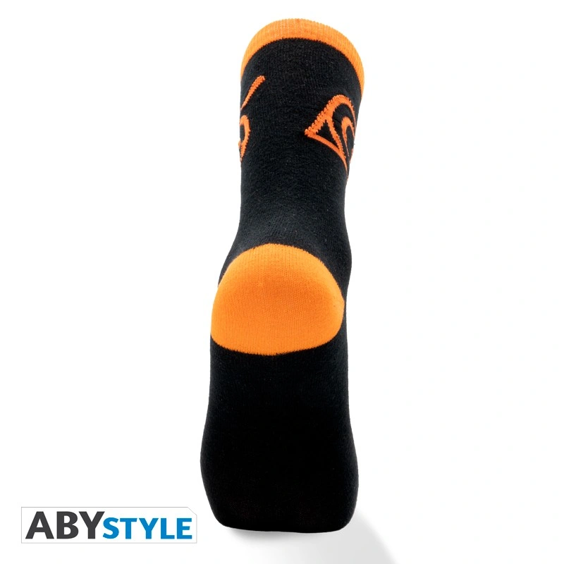 Naruto Shippuden | Konoha | Socks (Black & Orange)