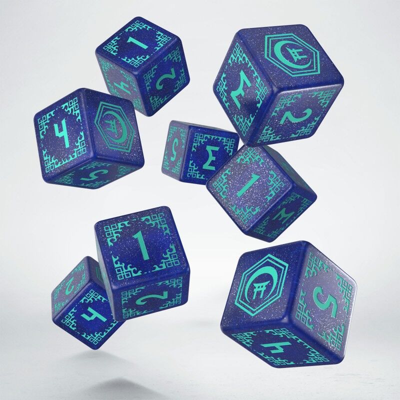 Q Workshop | Blue & Turquoise | Shadow Scar Essential Dice Set