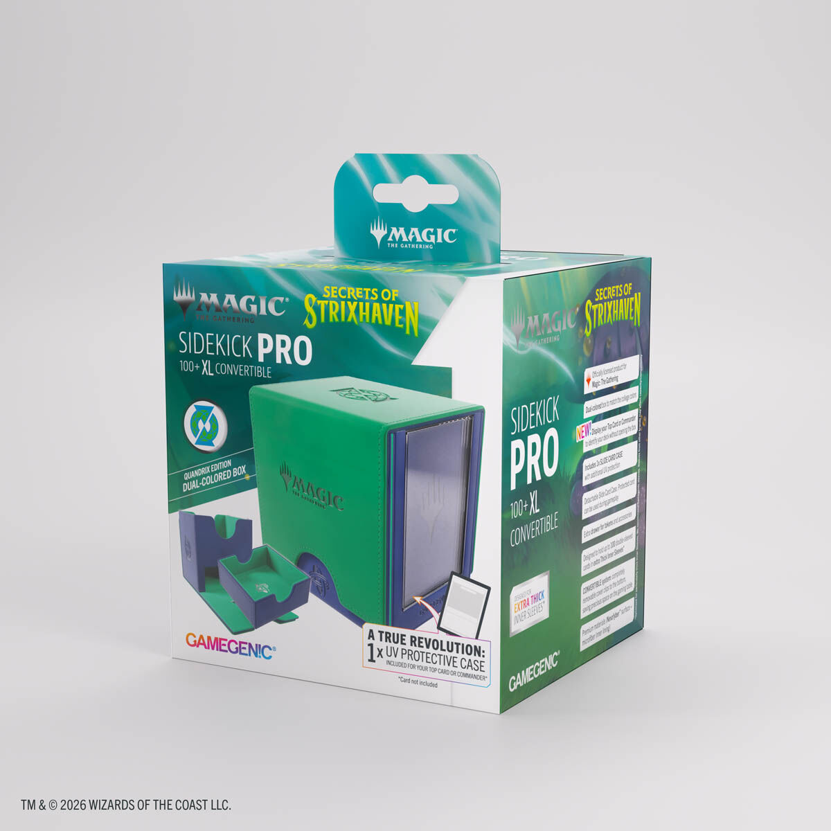 Gamegenic | Secrets of Strixhaven - Blau/Grün | Deckbox Sidekick Plus100+ XL