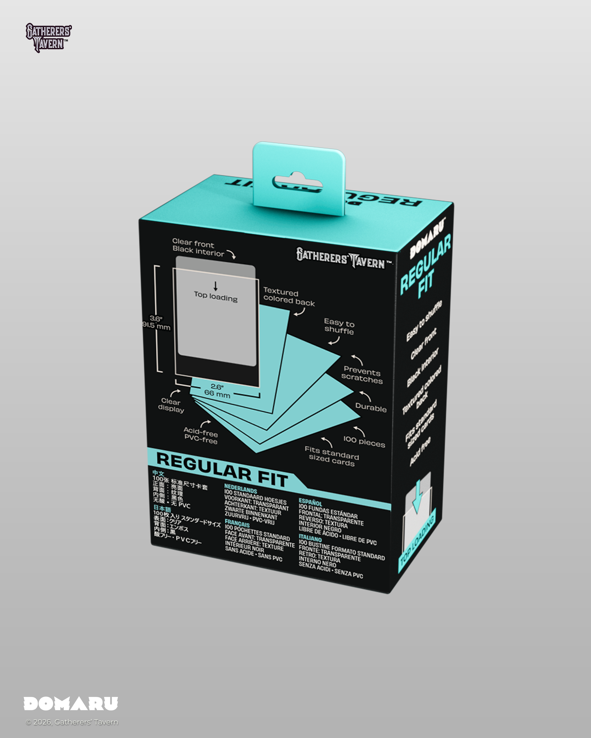 Gatherers' Tavern | Regular Fit Standard Sleeves Rhystic Teal | Domaru (100 Sleeves)