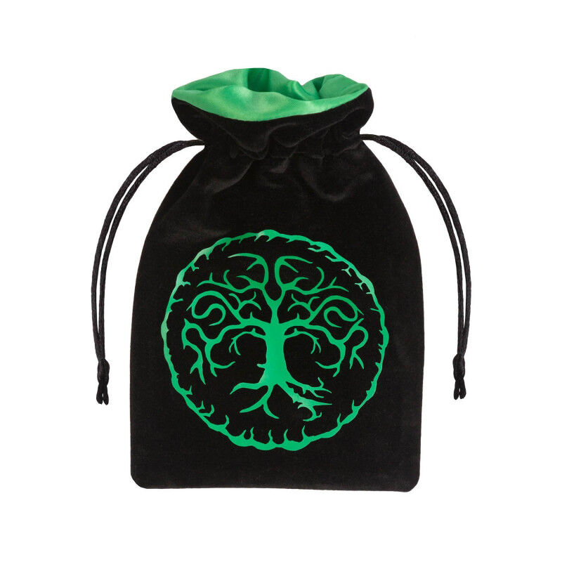 Q Workshop | Black & Green | Forest Velour Dice Bag