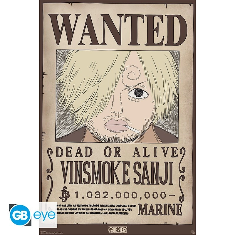 One Piece | Maxi Poster (91,5 x 61cm) Wanted Sanji Wano | Poster