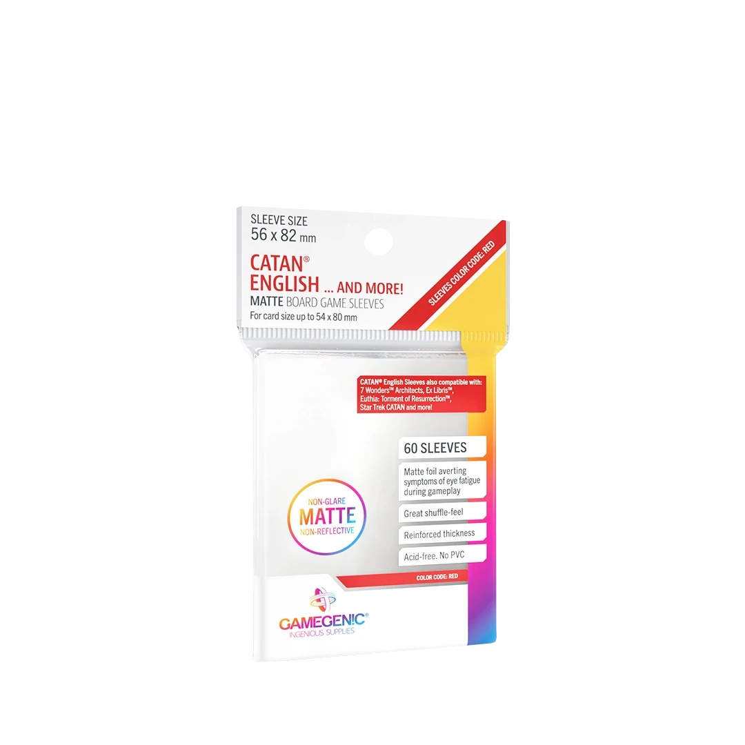 Gamegenic - Matte Board Game - Red 56x82mm -50 Sleeves