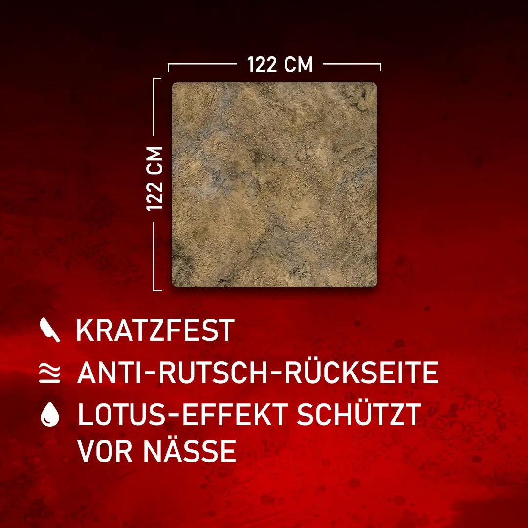 Kraken Wargames | Rock Desert | Tabletop Playmat (121x121cm)