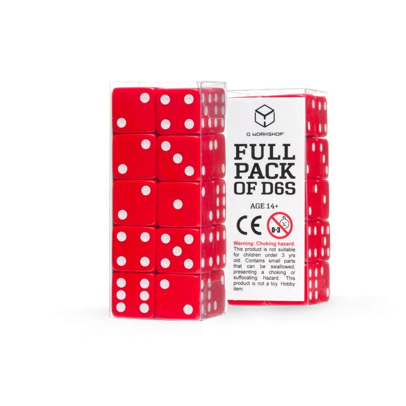 Q Workshop | Red & White | Full Pack Of D6s