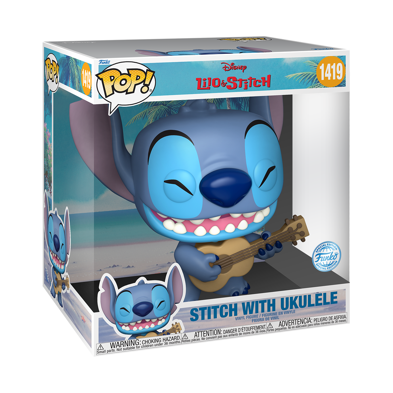 POP! Disney: Stitch with Ukulele - Lilo & Stitch (Jumbo Sized)