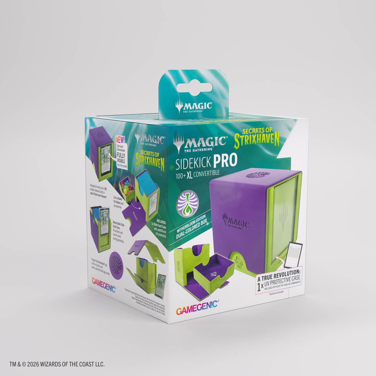 Gamegenic | Secrets of Strixhaven - Grün/Lila | Deckbox Sidekick Plus100+ XL