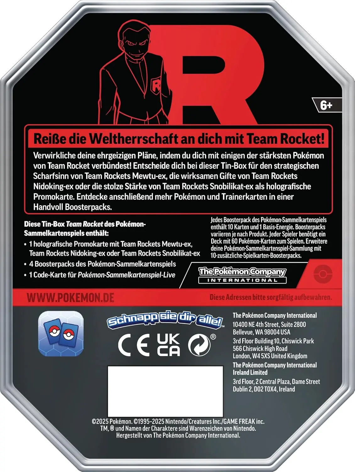 Pokémon TCG: Team Rockets Mewtu ex - Tin (DE)