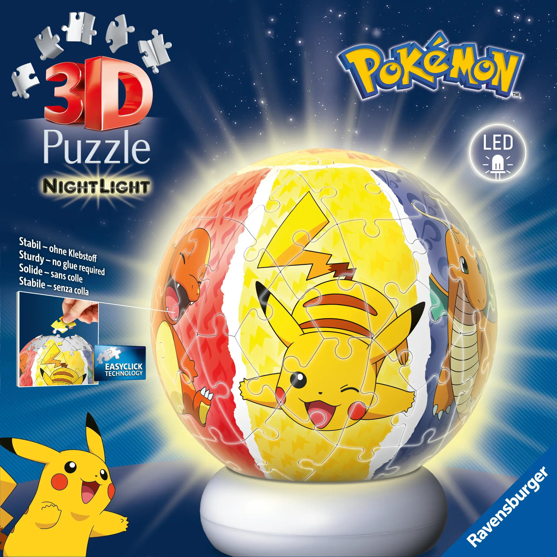 Ravensburger | Pokémon Nachtlicht | 3D Puzzle-Ball