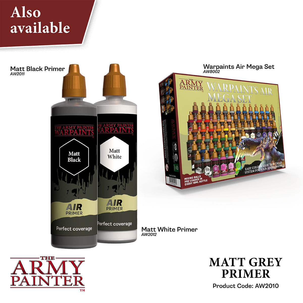 The Army Painter - Matt Grey Primer 100ml - Warpaints Air