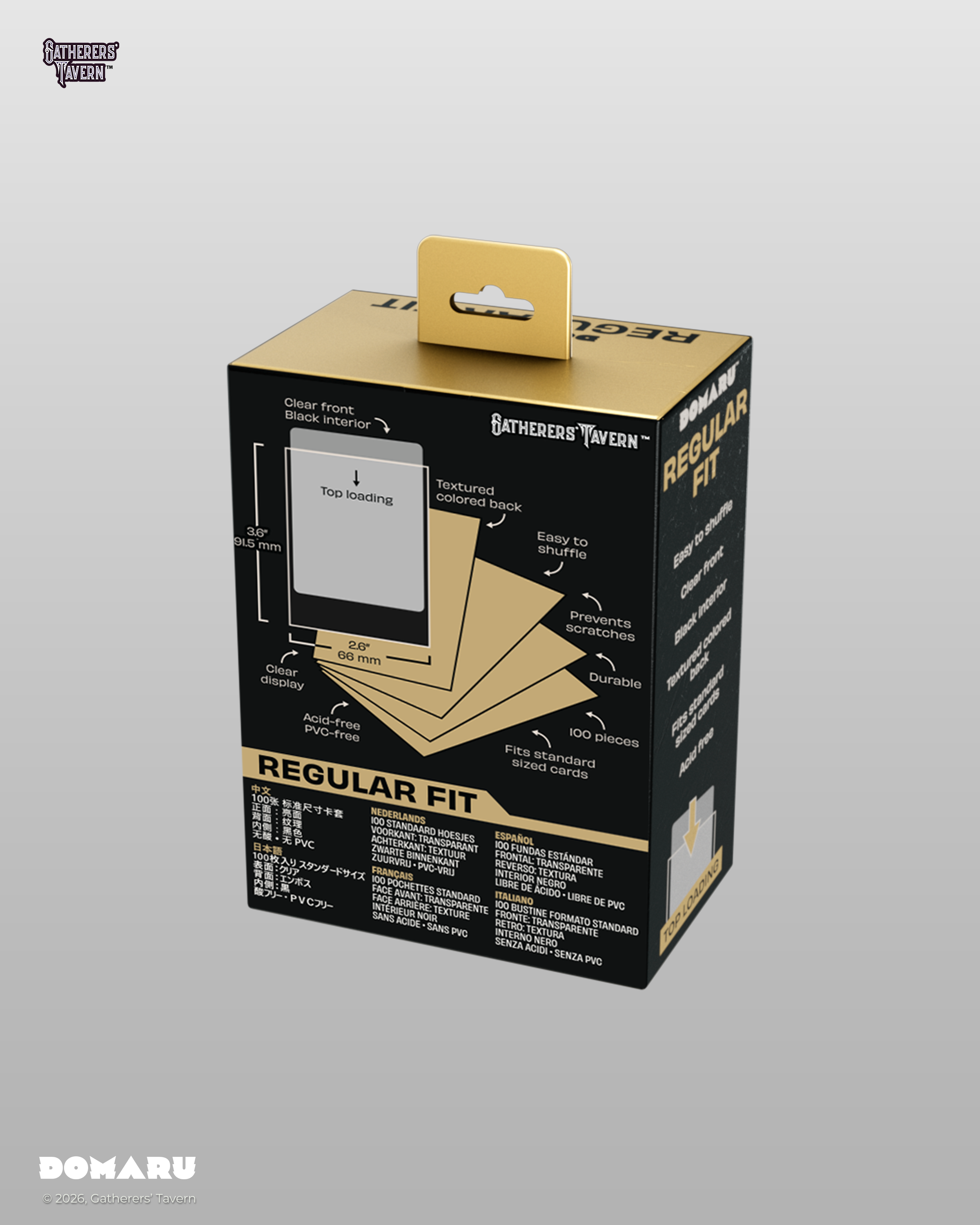 Gatherers' Tavern | Regular Fit Standard Sleeves Sunspire Gold | Domaru (100 Sleeves)
