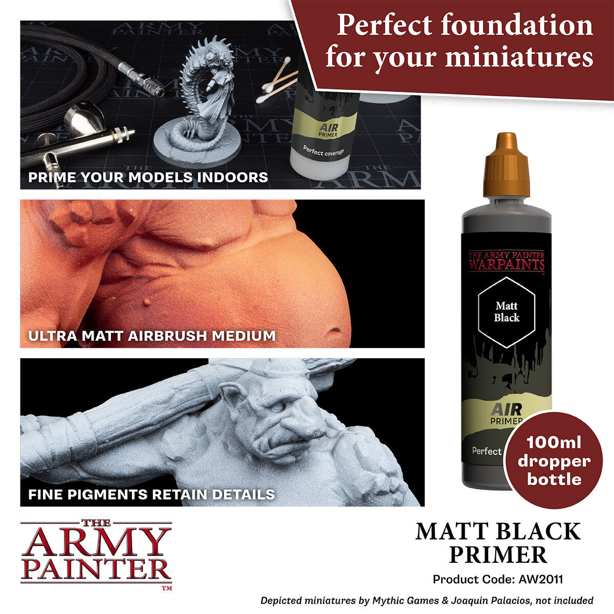 The Army Painter - Matt Black Primer 100ml - Warpaints Air