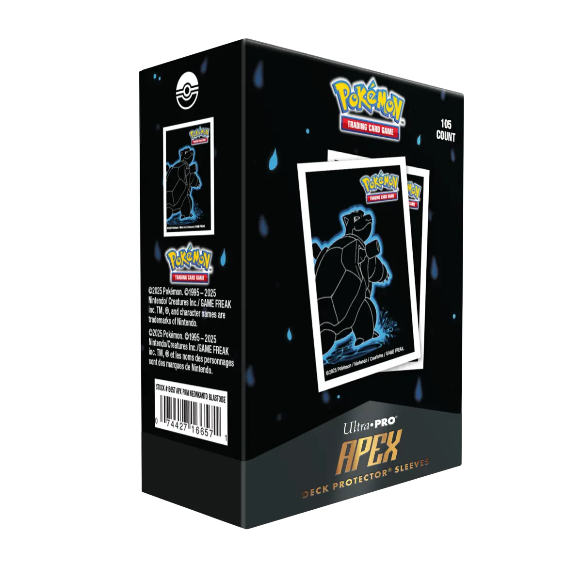 Ultra Pro | Neon Kanto Blastoise | APEX Deck Protector® Sleeves 105ct