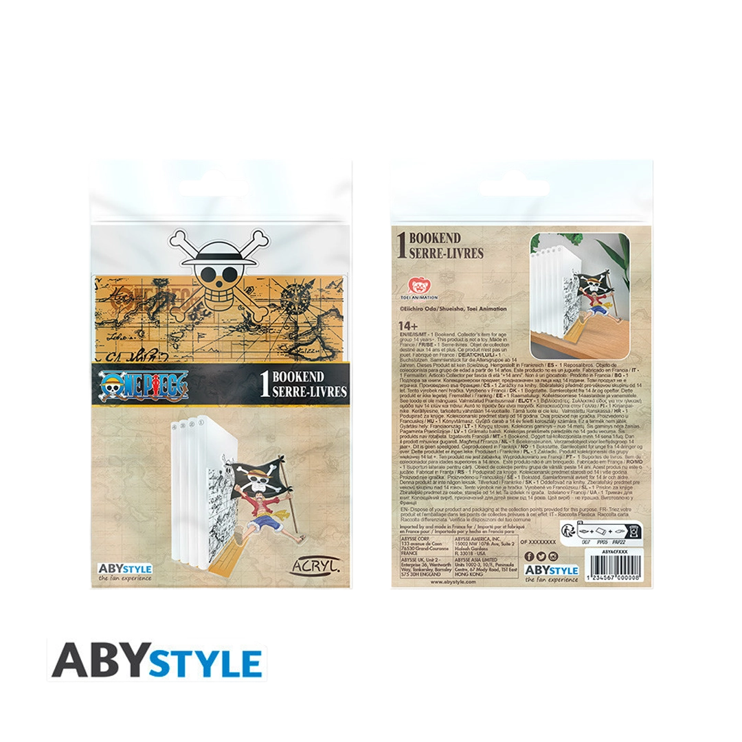 Abysse | One Piece Luffy mit Piratenflagge | Acryl Buchstütze (3-teilig)