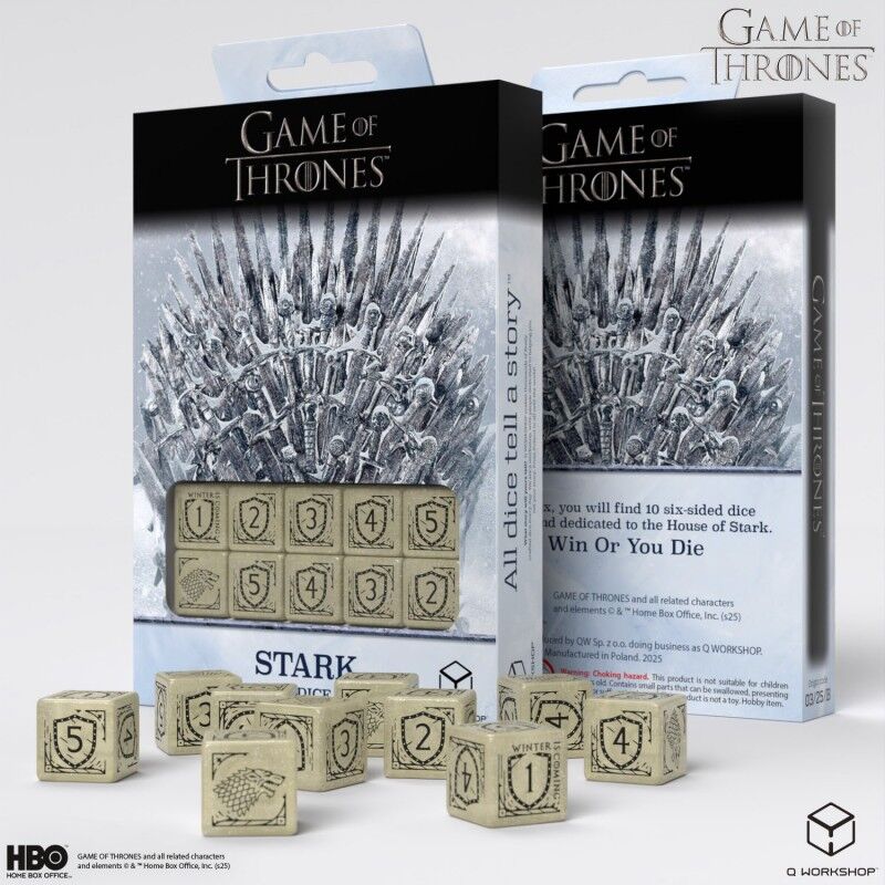 Q Workshop | Stark | Game Of Thrones 10xD6 Dice Set