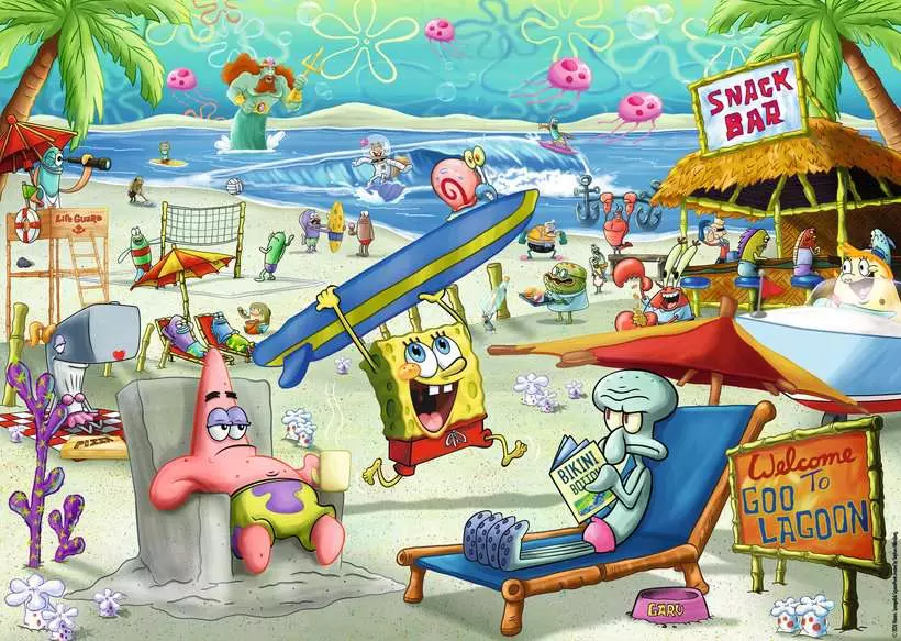 Ravensburger | SpongeBob Schwammkopf Beach Fun at the Goo Lagoon | 1000 Teile Puzzle