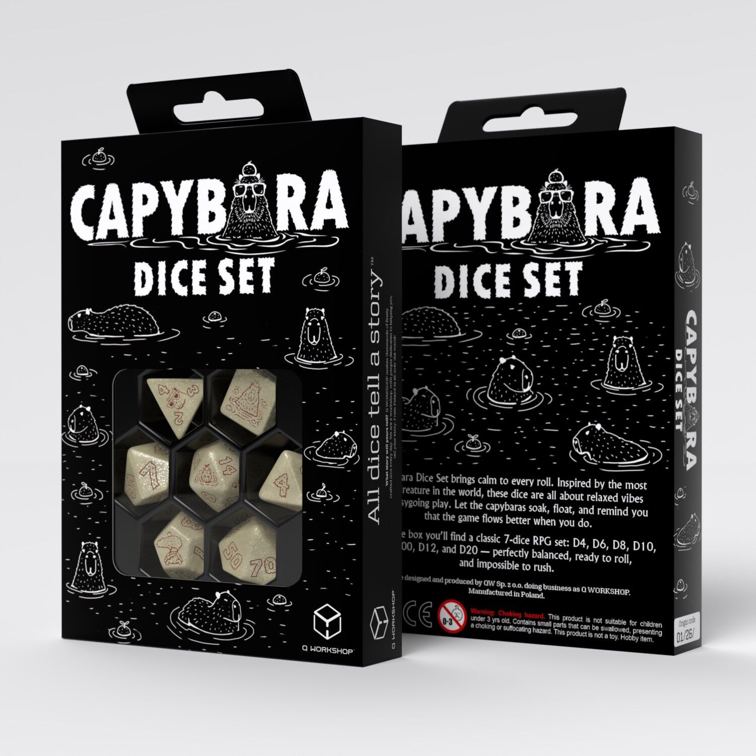 Q Workshop | Sleepie | Capybara Dice Set