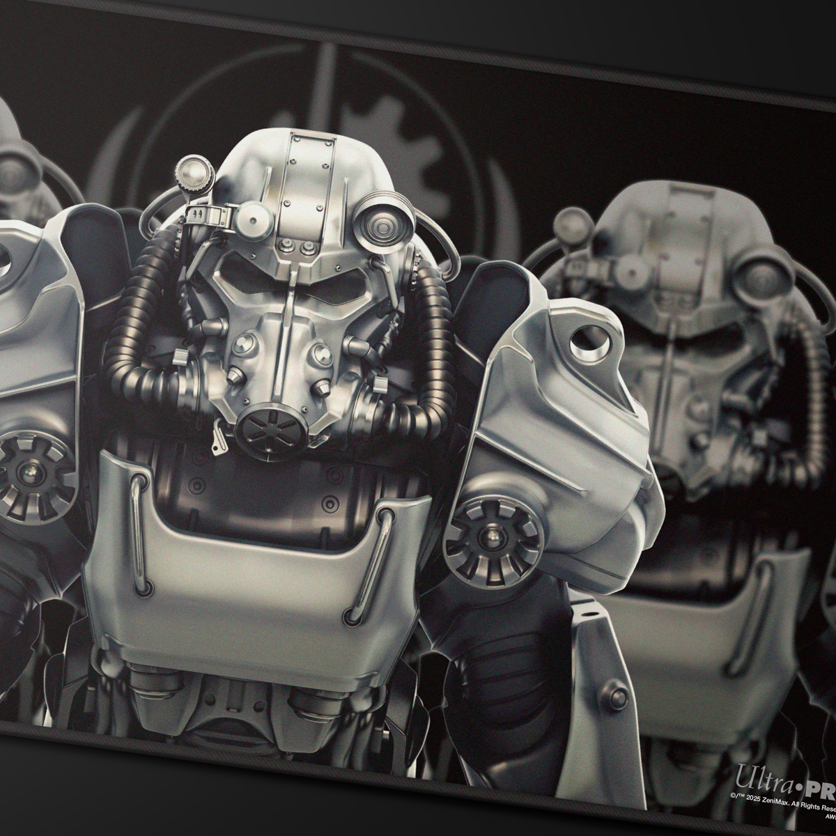 Ultra Pro - Brotherhood of Steel Black-Stitched Playmat for Bethesda - Fallout