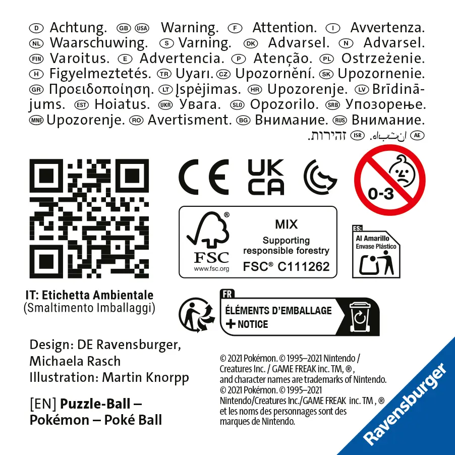 Ravensburger | Pokémon Pokéball-Ball | 3D Puzzle