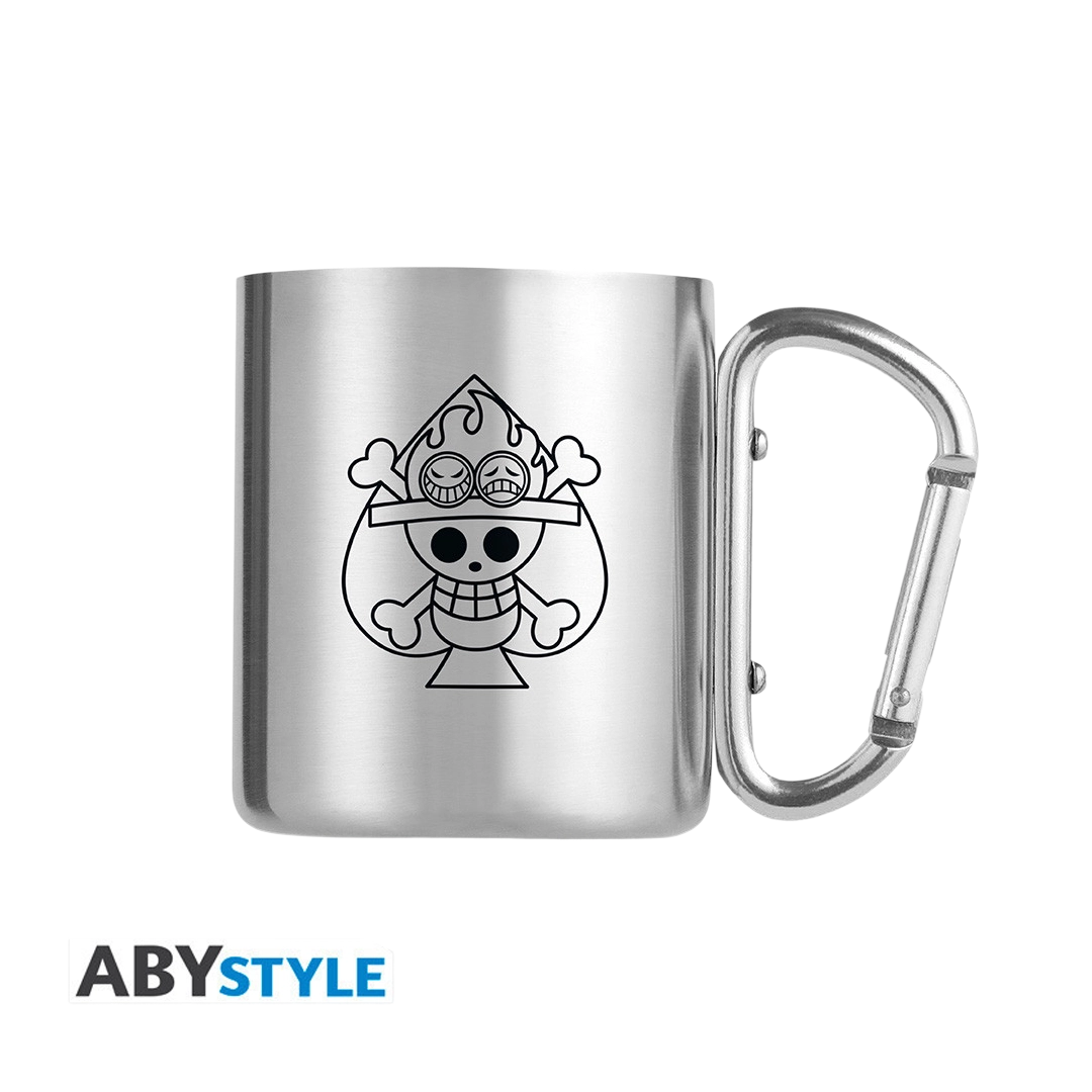 Abysse: One Piece Edelstahl  Karabiner Tasse – Ace & Totenkopf 235ml