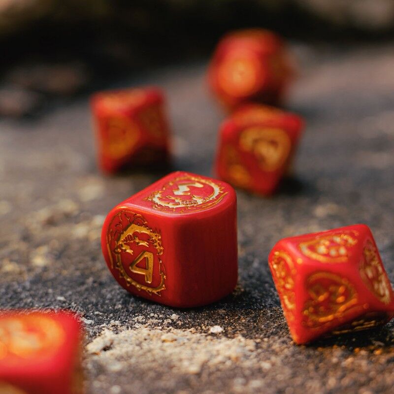 Q Workshop | Ruby | Dragons Modern Dice Set