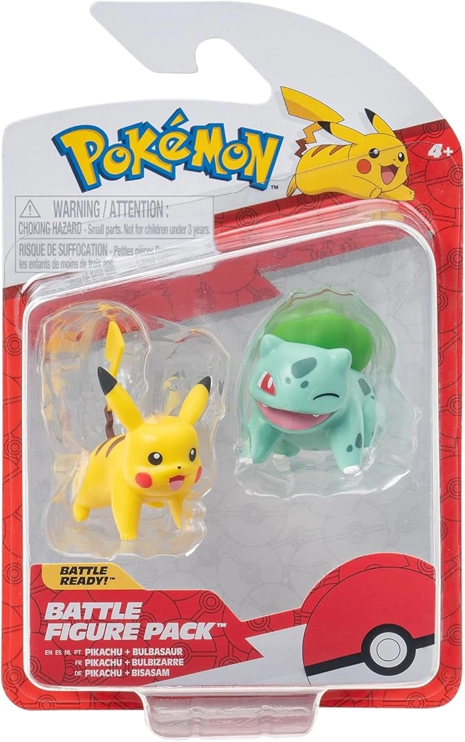 Jazwares: Pokémon Battle Figure First Partner - Bulbasaur & Pikachu 2-Pack