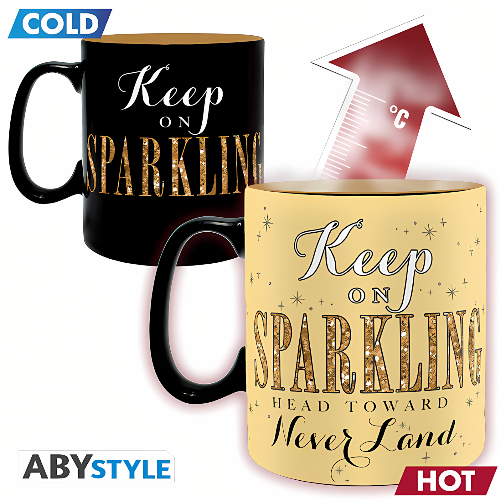 Abysse | Mug Heat Change (460 ml) Tinkerbell Sparkle | Disney Peter Pan