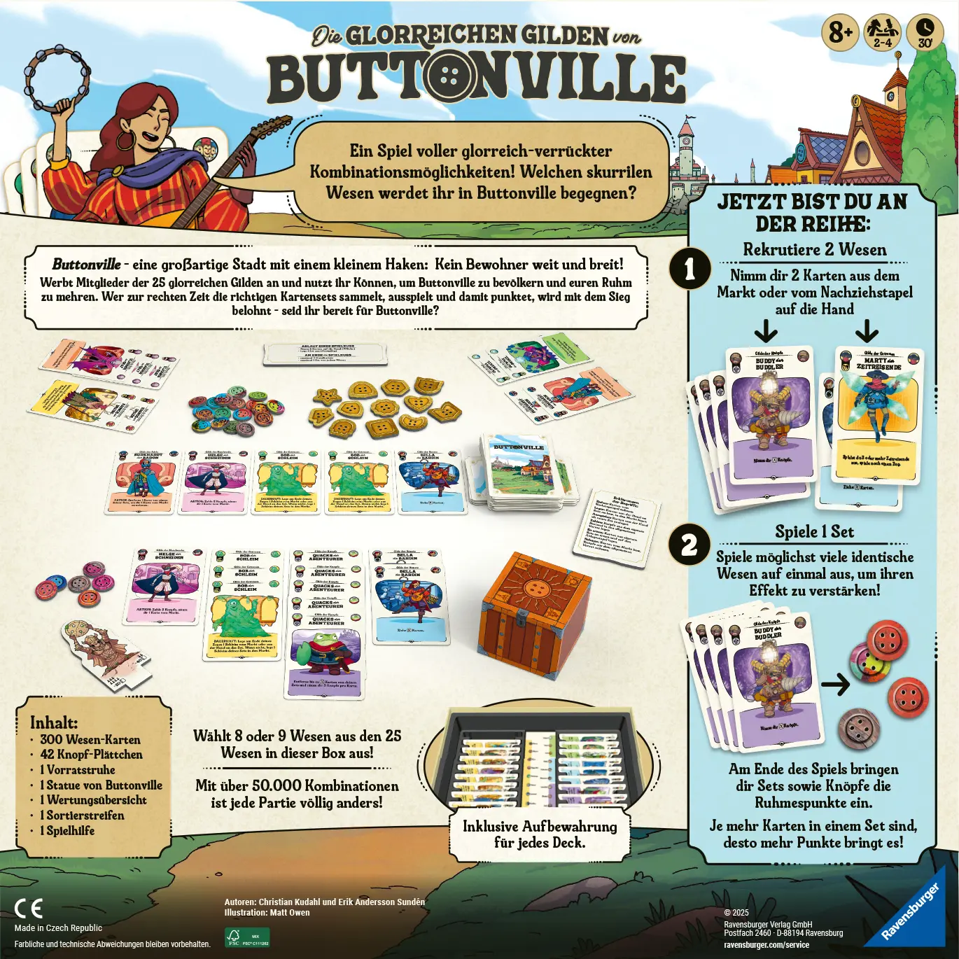 Ravensburger | Die glorreichen Gilden von Buttonville | Gesellschaftsspiel